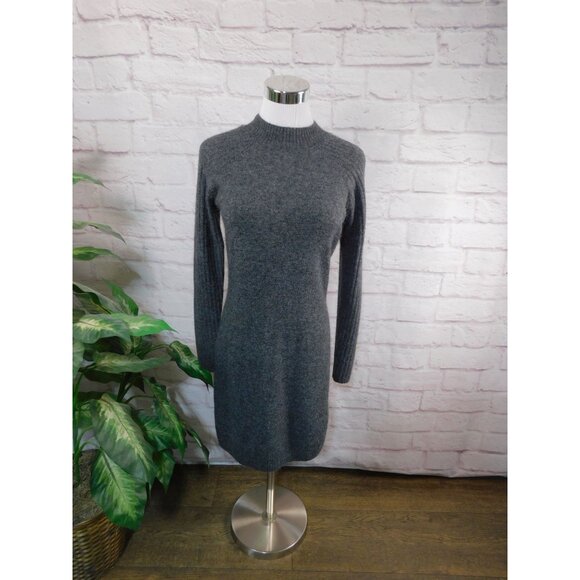 Abercrombie & Fitch Women's Gray Knit Sweater Dress Long Sleeve Button Back XS - Picture 1 of 12